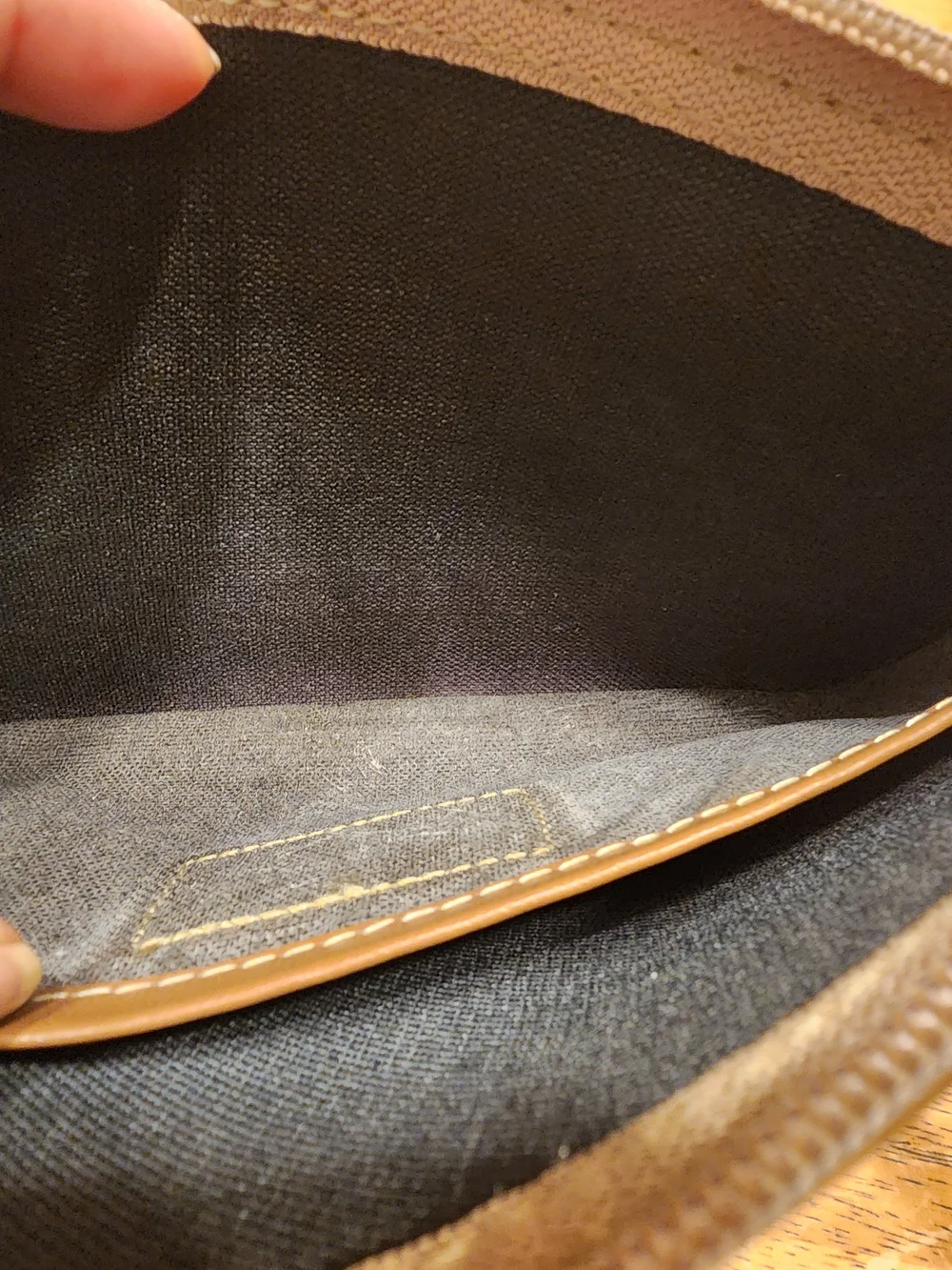 vintage Christian Dior honeycomb canvas cosmetic pouch featuring a top zip